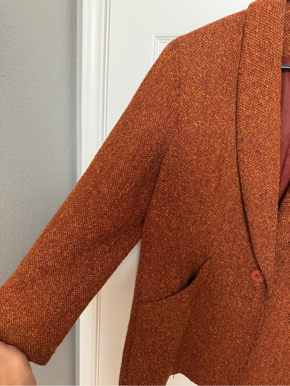 Vintage Lilli Ann Collections Union Made Wool Blazer, Burnt Orange, Size Large - Picture 6 of 10